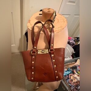 Patricia Nash nwt Leather Studded miniTote Bag - Brown $69